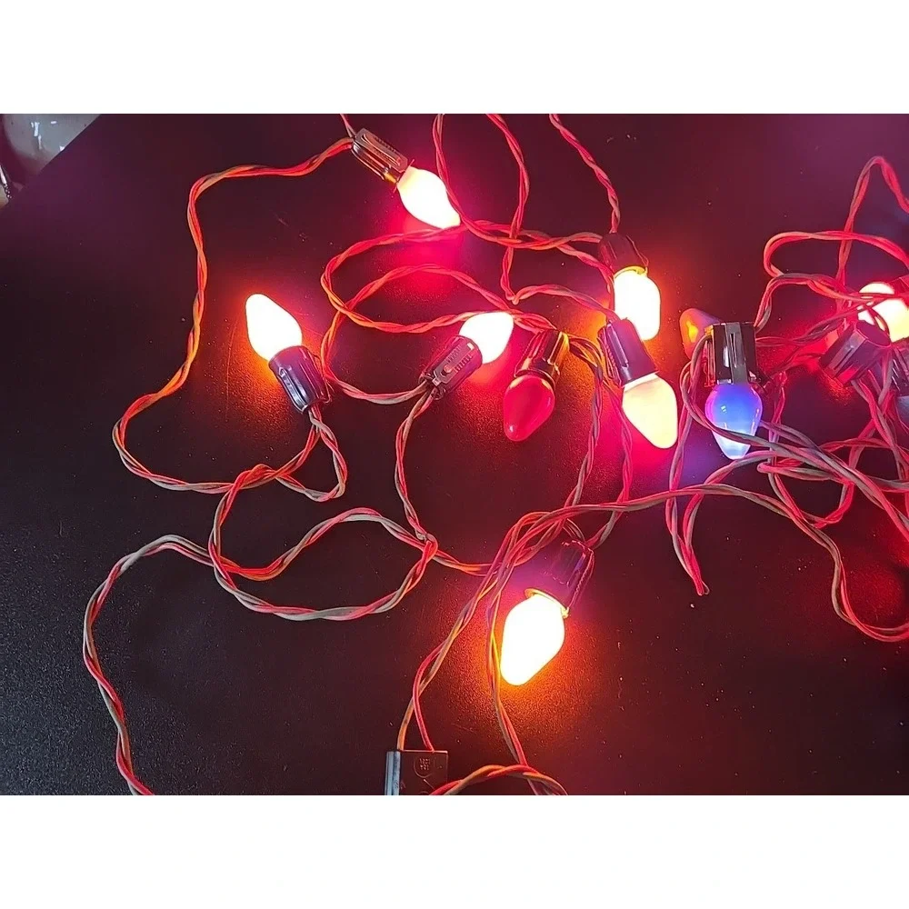 Vintage Antique‎ Light Strands Christmas Lights Green/red Wire